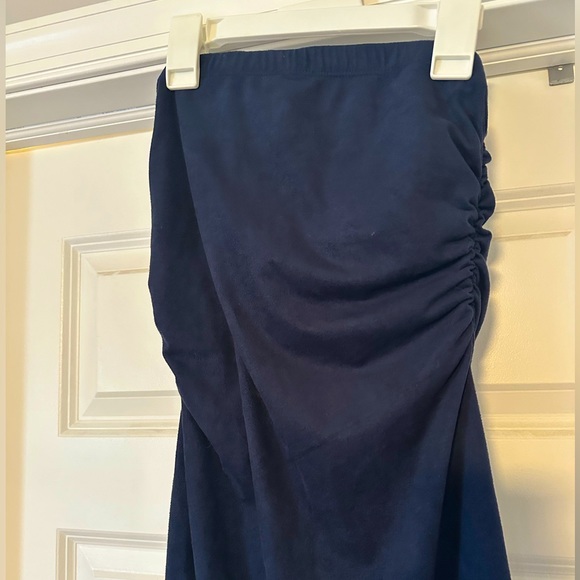 Windsor Navy Blue Strapless Midi Dress w/ Slit - Picture 4 of 4